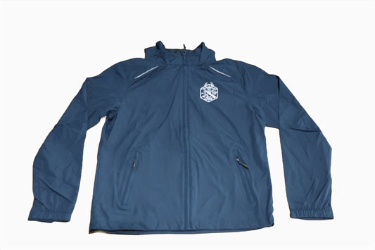 Windbreaker Jacket, Navy, Hooded, Logo Front image 0
