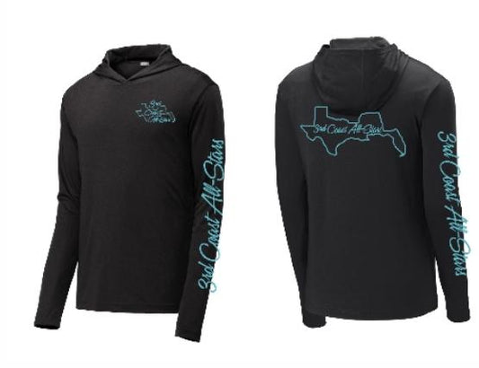Hoodie Shirt, Black, Long Sleeve, Logos on Front, Back and Sleeves image 0