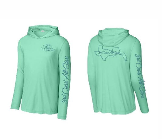 Hoodie Shirt, Green, Long Sleeve, Logos on Front, Back and Sleeves image 0