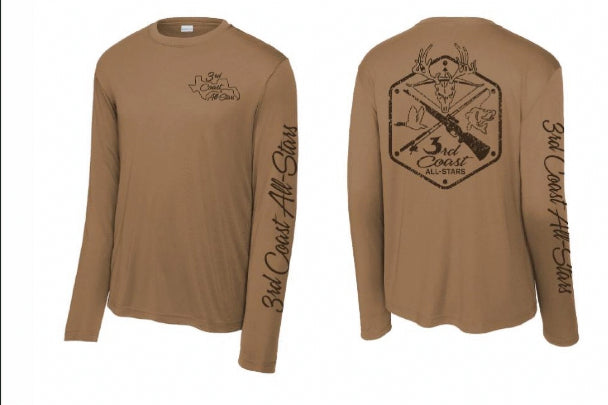 Shirt, Long Sleeve, Brown, Logos on Front, Back and Sleeves image 0