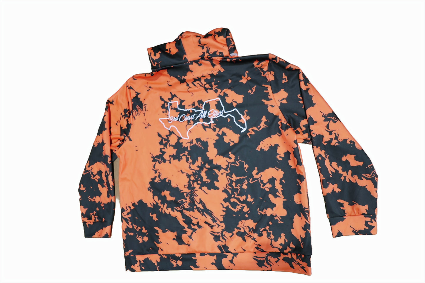 Sweatshirt, Orange and Black Camo, Logos Front and Back image 1