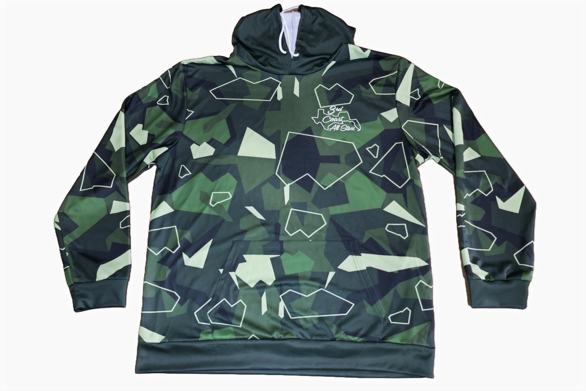 Hoodie, Retro Camo, Polyester Blend, Logos Front and Back image 0