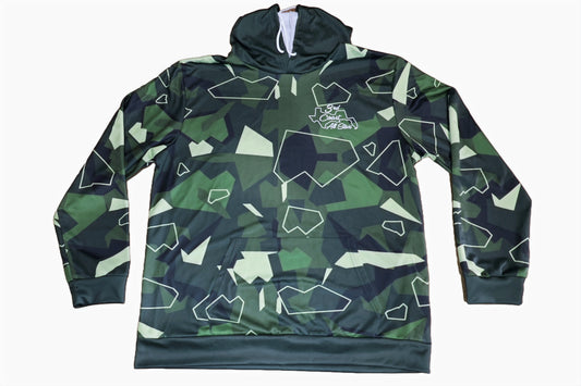 Hoodie, Retro Camo, Polyester Blend, Logos Front and Back image 0